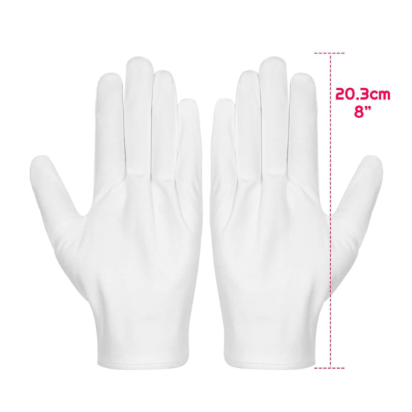 white cotton sleeping gloves